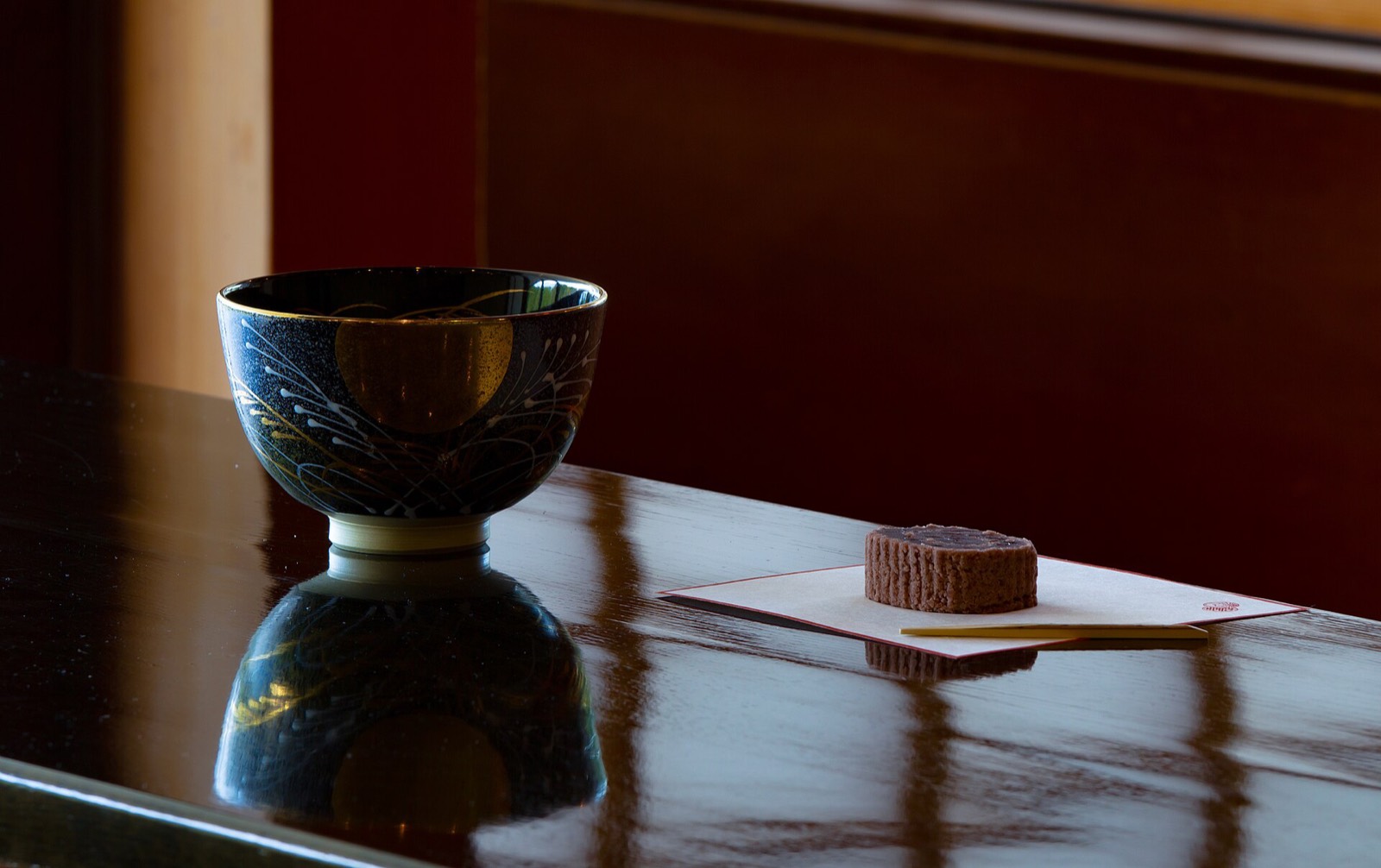 A bowl of whisked matcha green tea from Uji